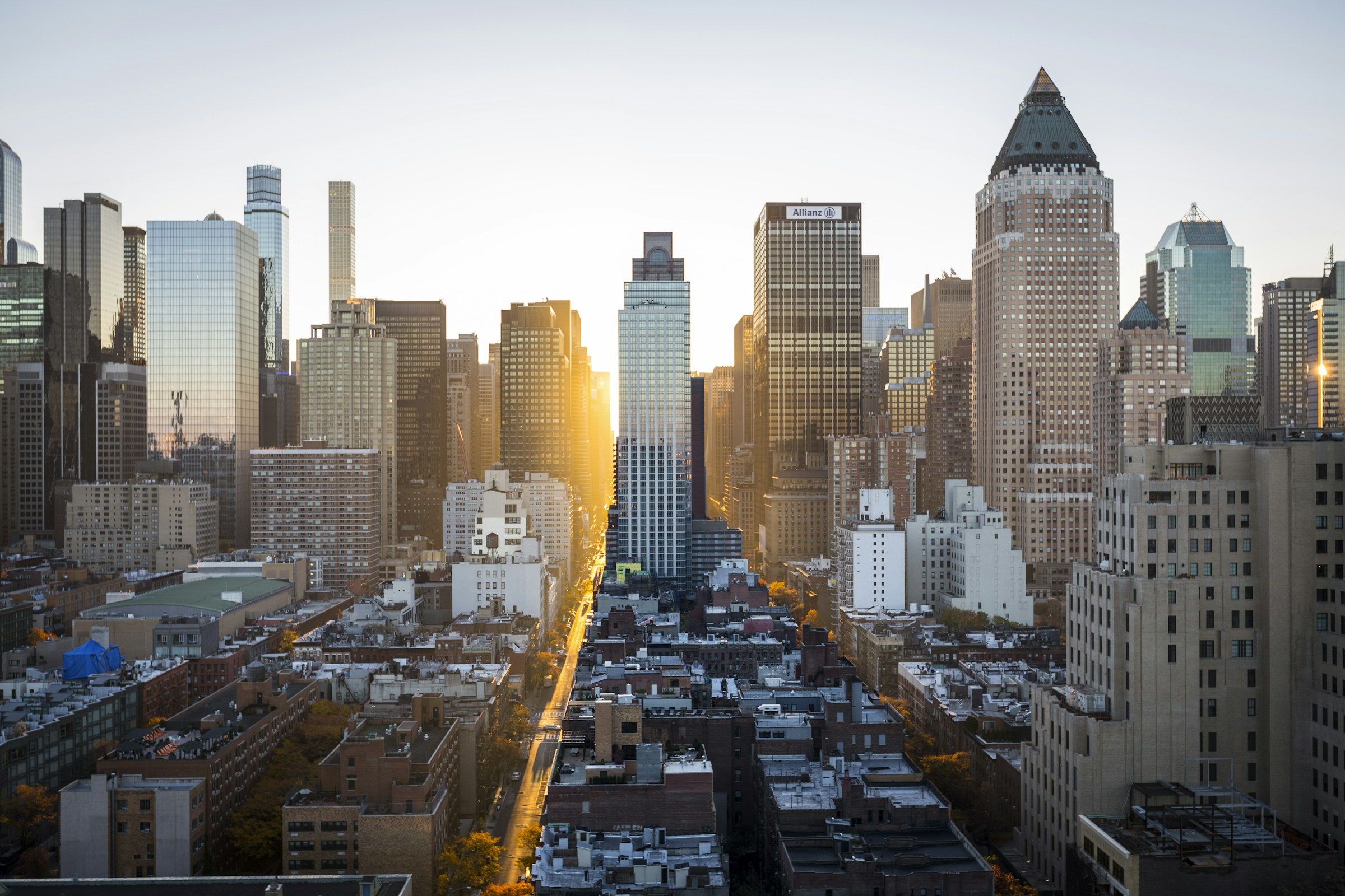 City buildings beneath an open sky